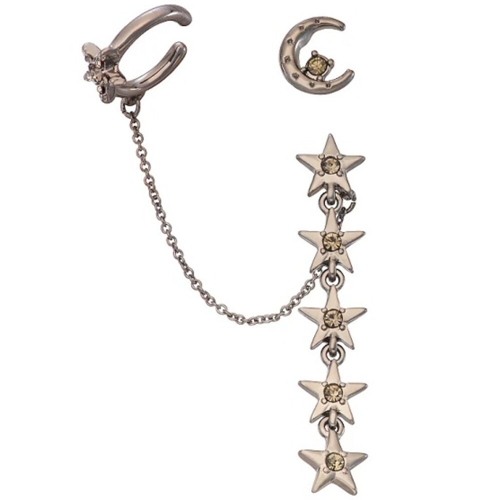 Vera Wang Silver Star and Moon Earrings